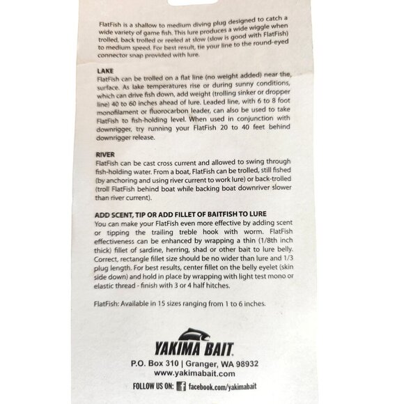 Yakima Bait Original Flatfish T-50 Fishing Lure Met Purple Pink Tiger Made USA - Picture 3 of 8